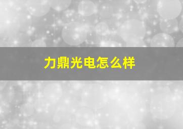 力鼎光电怎么样