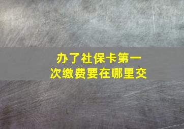 办了社保卡第一次缴费要在哪里交