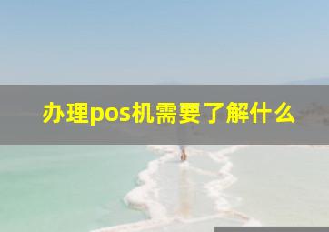 办理pos机需要了解什么