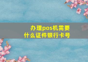 办理pos机需要什么证件银行卡号