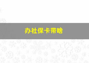 办社保卡带啥