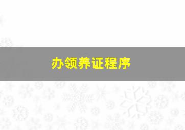 办领养证程序