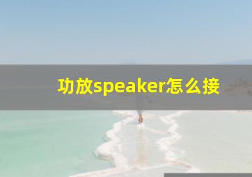 功放speaker怎么接