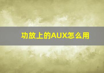 功放上的AUX怎么用