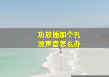 功放插那个孔没声音怎么办