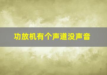 功放机有个声道没声音