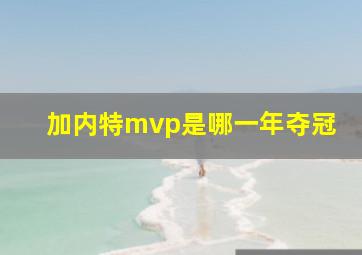 加内特mvp是哪一年夺冠