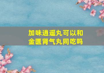 加味逍遥丸可以和金匮肾气丸同吃吗