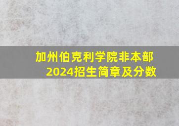 加州伯克利学院非本部2024招生简章及分数