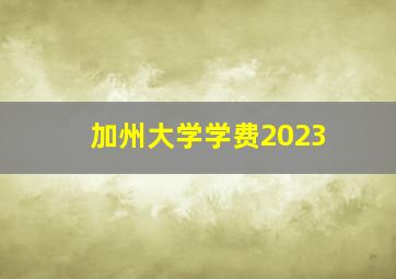 加州大学学费2023