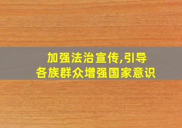 加强法治宣传,引导各族群众增强国家意识