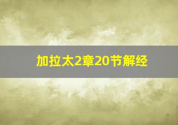 加拉太2章20节解经