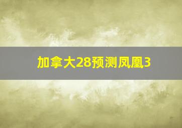 加拿大28预测凤凰3