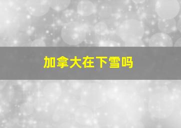 加拿大在下雪吗