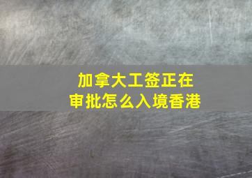 加拿大工签正在审批怎么入境香港