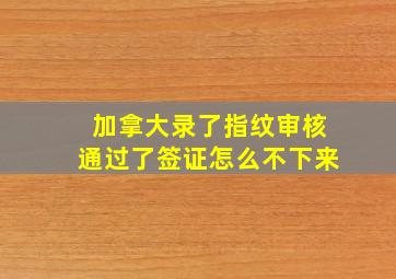 加拿大录了指纹审核通过了签证怎么不下来