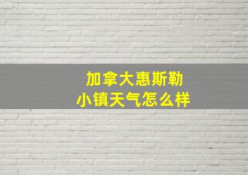 加拿大惠斯勒小镇天气怎么样