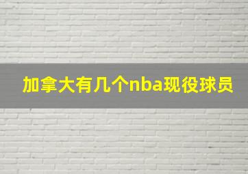 加拿大有几个nba现役球员