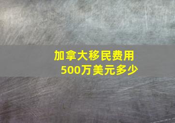 加拿大移民费用500万美元多少