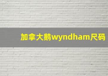 加拿大鹅wyndham尺码