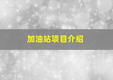 加油站项目介绍