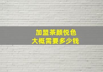 加盟茶颜悦色大概需要多少钱