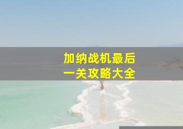 加纳战机最后一关攻略大全