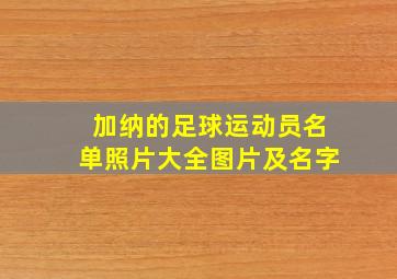 加纳的足球运动员名单照片大全图片及名字