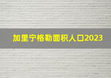 加里宁格勒面积人口2023