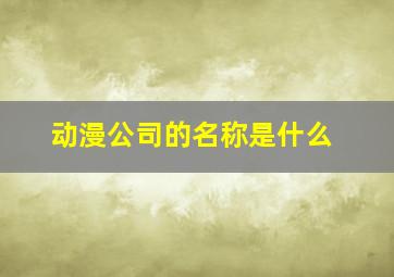 动漫公司的名称是什么