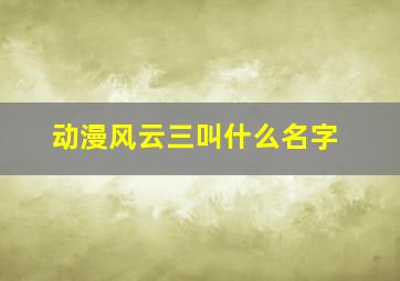 动漫风云三叫什么名字