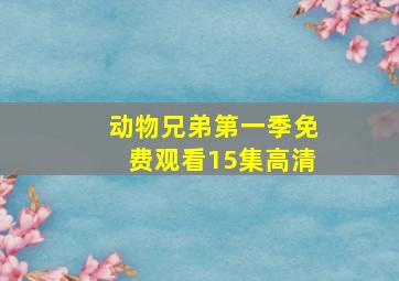 动物兄弟第一季免费观看15集高清