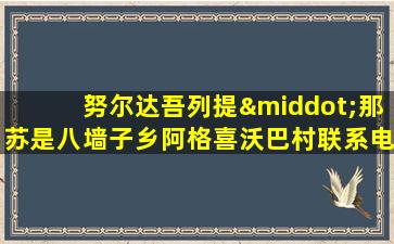 努尔达吾列提·那苏是八墙子乡阿格喜沃巴村联系电话