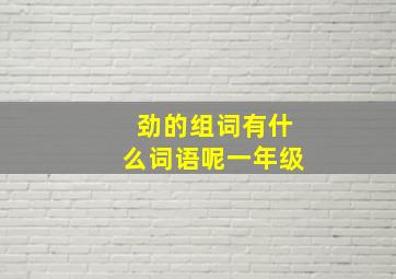 劲的组词有什么词语呢一年级