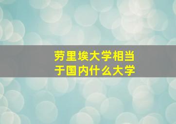 劳里埃大学相当于国内什么大学