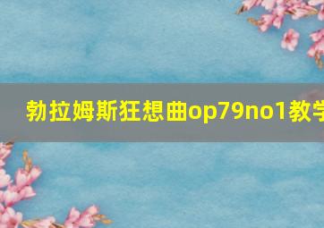 勃拉姆斯狂想曲op79no1教学