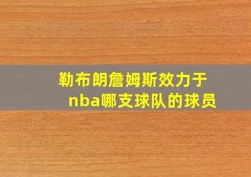 勒布朗詹姆斯效力于nba哪支球队的球员