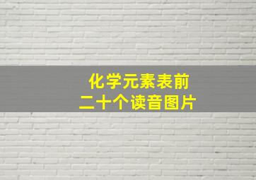 化学元素表前二十个读音图片