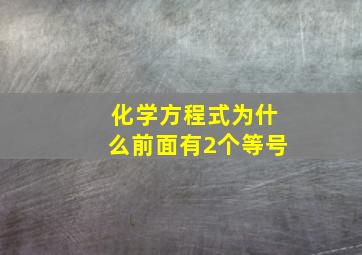 化学方程式为什么前面有2个等号