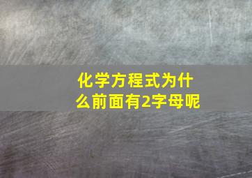 化学方程式为什么前面有2字母呢