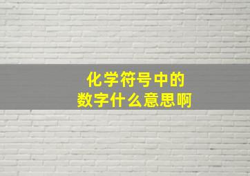 化学符号中的数字什么意思啊