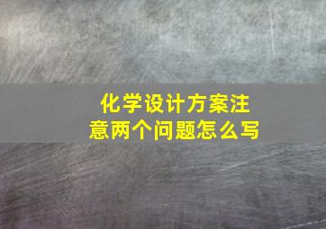 化学设计方案注意两个问题怎么写