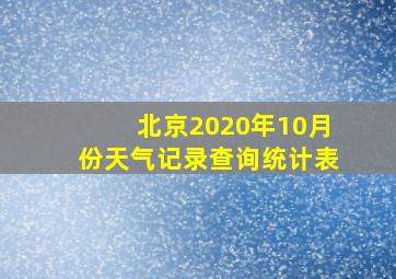 北京2020年10月份天气记录查询统计表