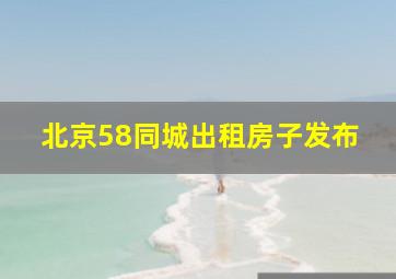 北京58同城出租房子发布