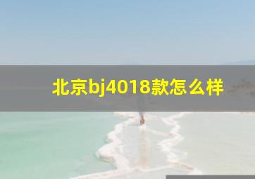 北京bj4018款怎么样