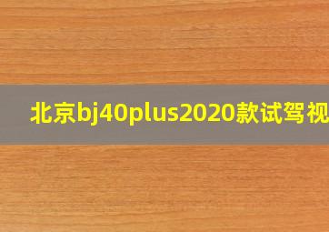 北京bj40plus2020款试驾视频