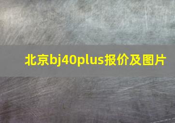 北京bj40plus报价及图片