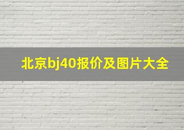 北京bj40报价及图片大全