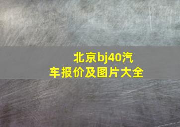 北京bj40汽车报价及图片大全