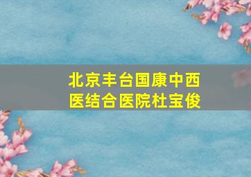 北京丰台国康中西医结合医院杜宝俊